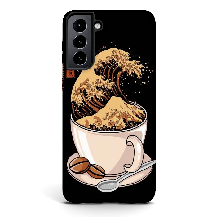 Galaxy S21 StrongFit The Great Wave of Cappuccino by LM2Kone