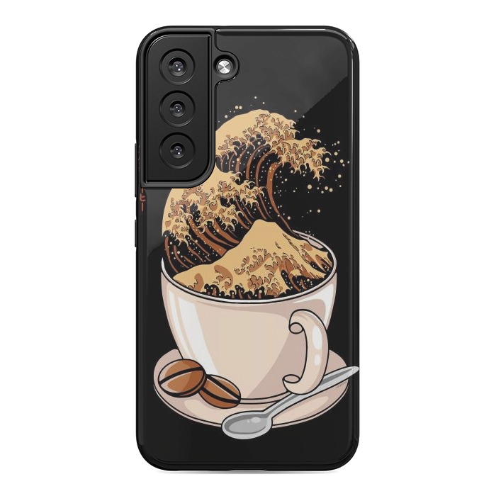 Galaxy S22 StrongFit The Great Wave of Cappuccino by LM2Kone