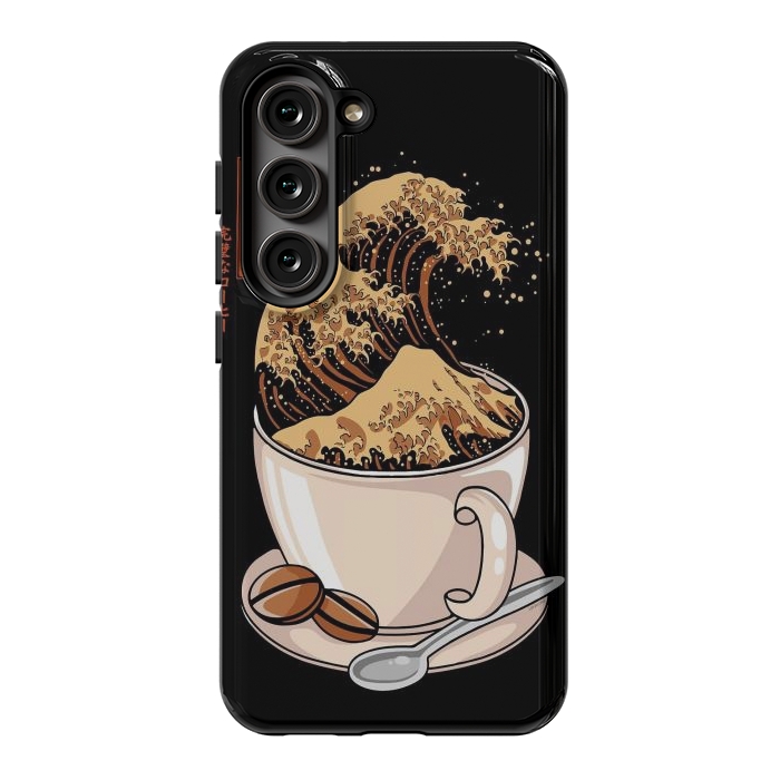 Galaxy S23 StrongFit The Great Wave of Cappuccino by LM2Kone