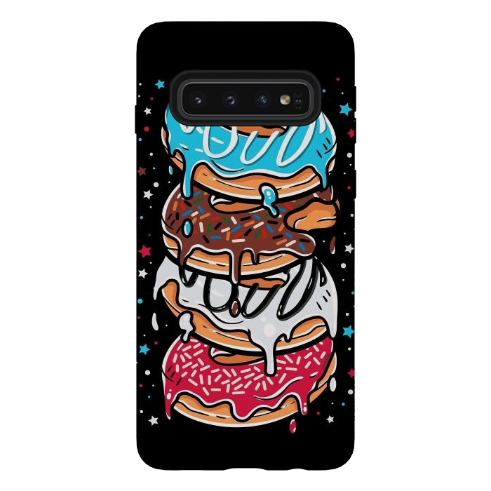 Galaxy S10 StrongFit Stack of Multi-colored Donuts by LM2Kone
