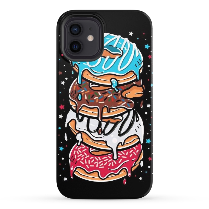 iPhone 12 StrongFit Stack of Multi-colored Donuts by LM2Kone
