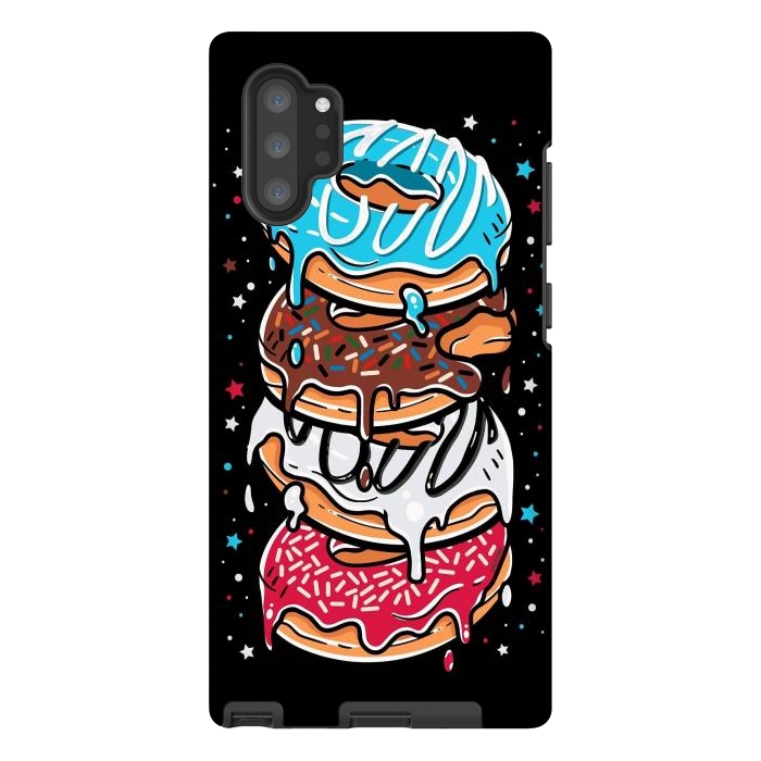 Galaxy Note 10 plus StrongFit Stack of Multi-colored Donuts by LM2Kone