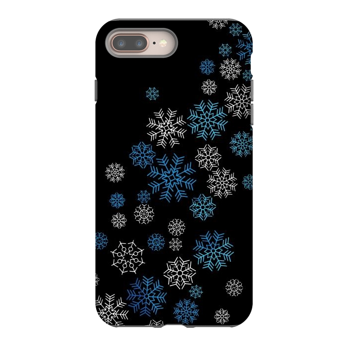iPhone 7 plus StrongFit Christmas Blue Snow Pattern by LM2Kone