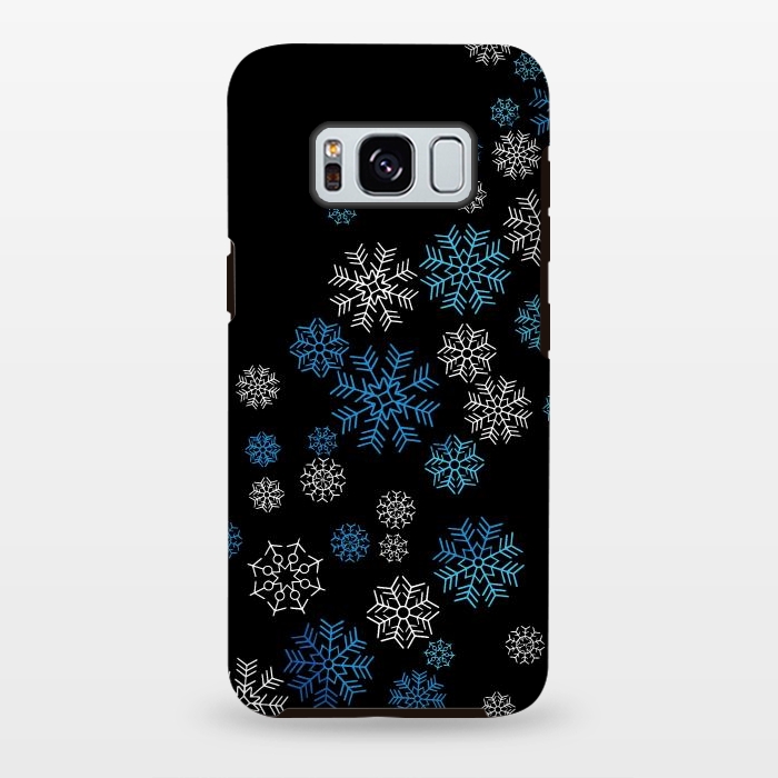 Galaxy S8 plus StrongFit Christmas Blue Snow Pattern by LM2Kone
