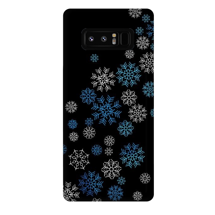 Galaxy Note 8 StrongFit Christmas Blue Snow Pattern by LM2Kone