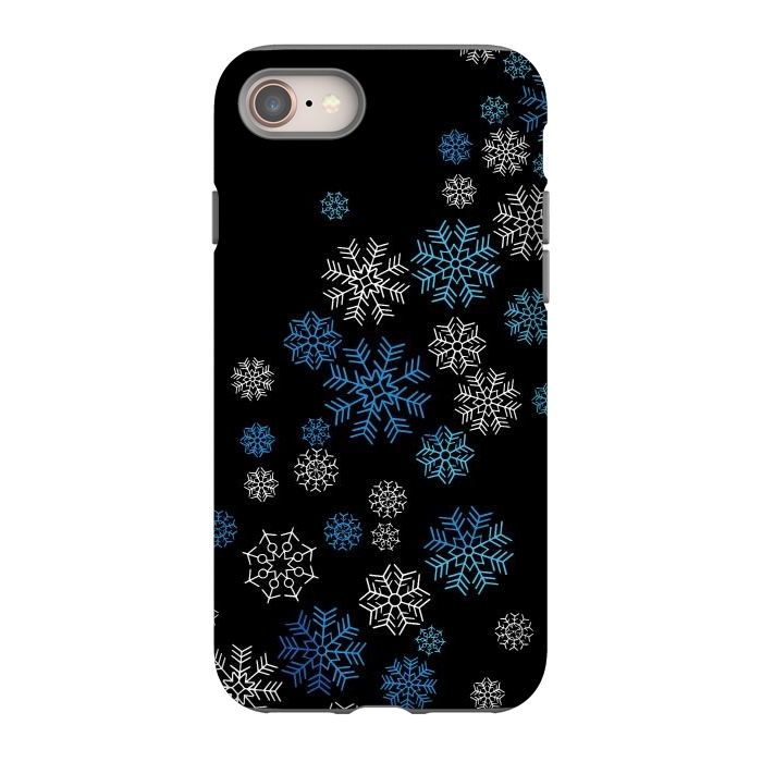 iPhone 8 StrongFit Christmas Blue Snow Pattern by LM2Kone