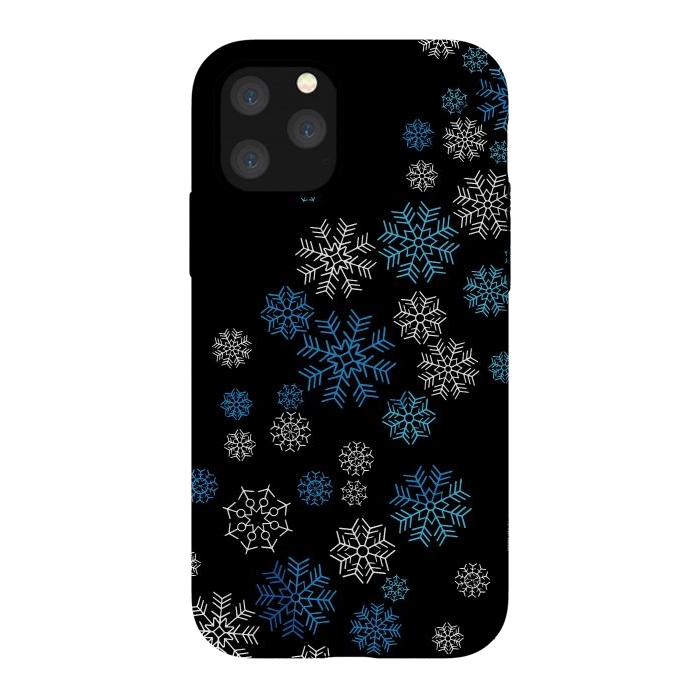 iPhone 11 Pro StrongFit Christmas Blue Snow Pattern by LM2Kone
