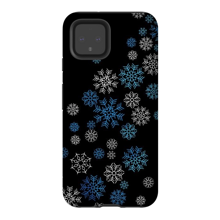 Pixel 4 StrongFit Christmas Blue Snow Pattern by LM2Kone