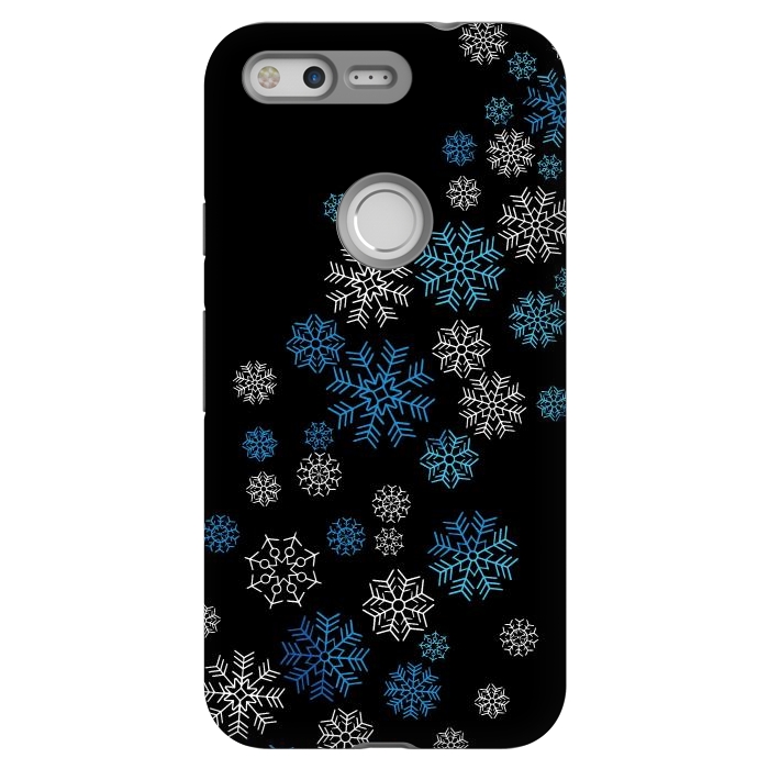 Pixel StrongFit Christmas Blue Snow Pattern by LM2Kone