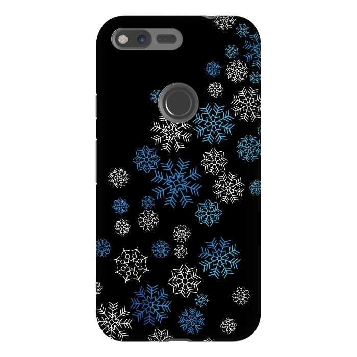 Pixel XL StrongFit Christmas Blue Snow Pattern by LM2Kone