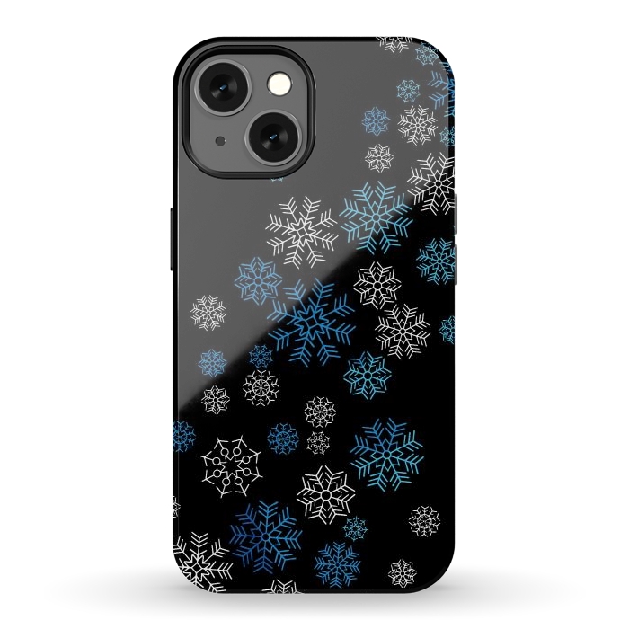 iPhone 13 StrongFit Christmas Blue Snow Pattern by LM2Kone