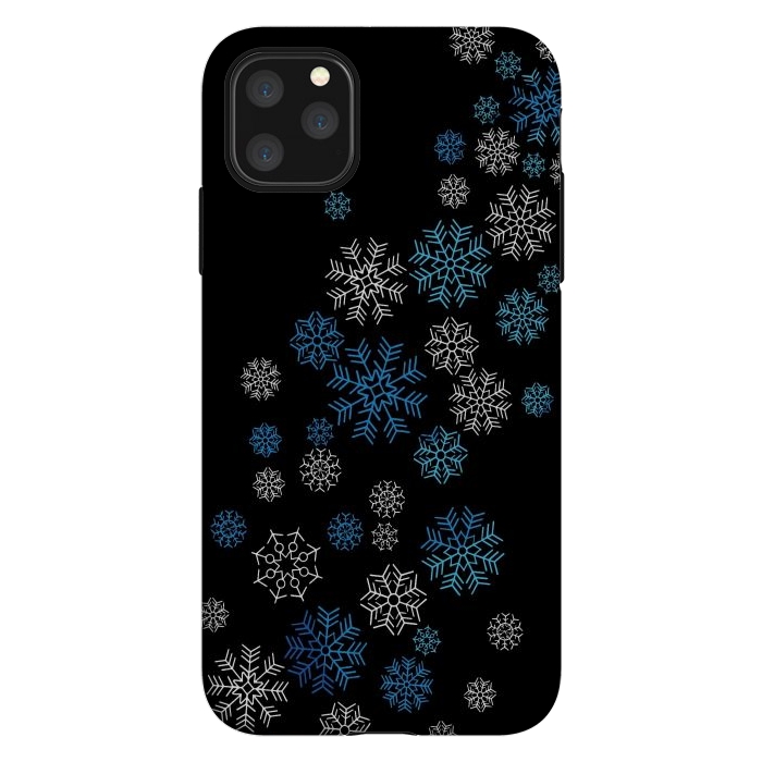 iPhone 11 Pro Max StrongFit Christmas Blue Snow Pattern by LM2Kone