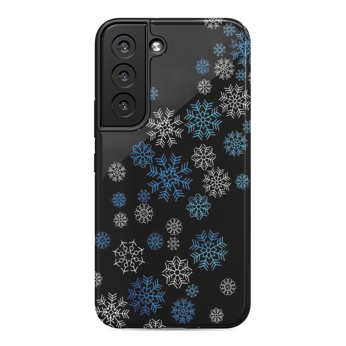 Galaxy S22 StrongFit Christmas Blue Snow Pattern by LM2Kone