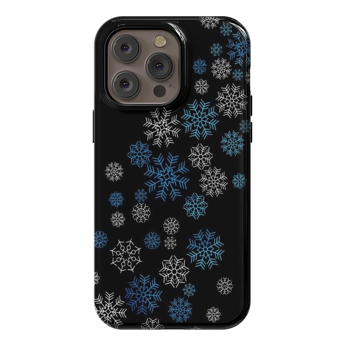 iPhone 14 Pro max StrongFit Christmas Blue Snow Pattern by LM2Kone