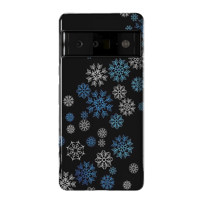 Pixel 6 Pro StrongFit Christmas Blue Snow Pattern by LM2Kone
