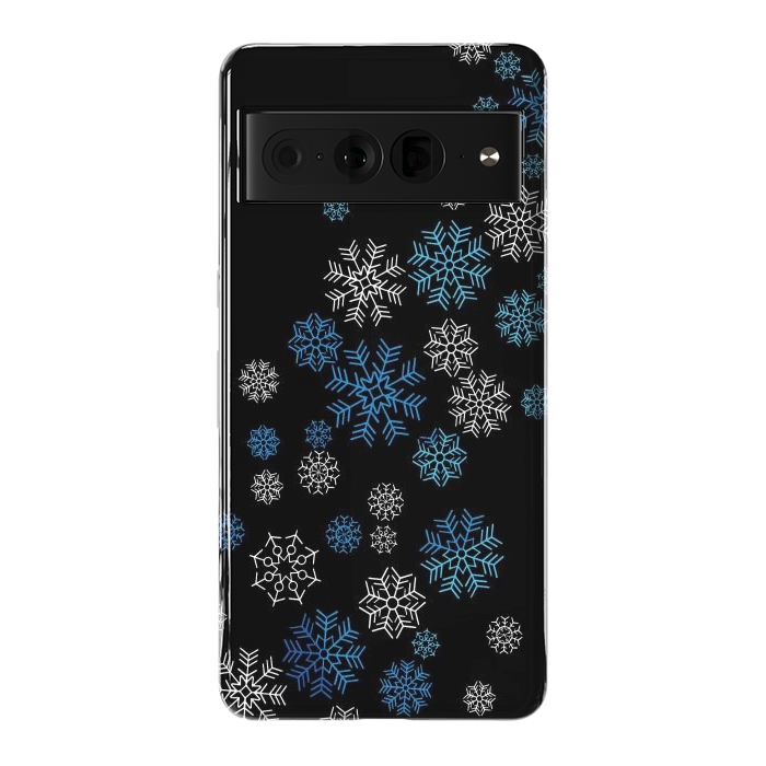 Pixel 7 Pro StrongFit Christmas Blue Snow Pattern by LM2Kone
