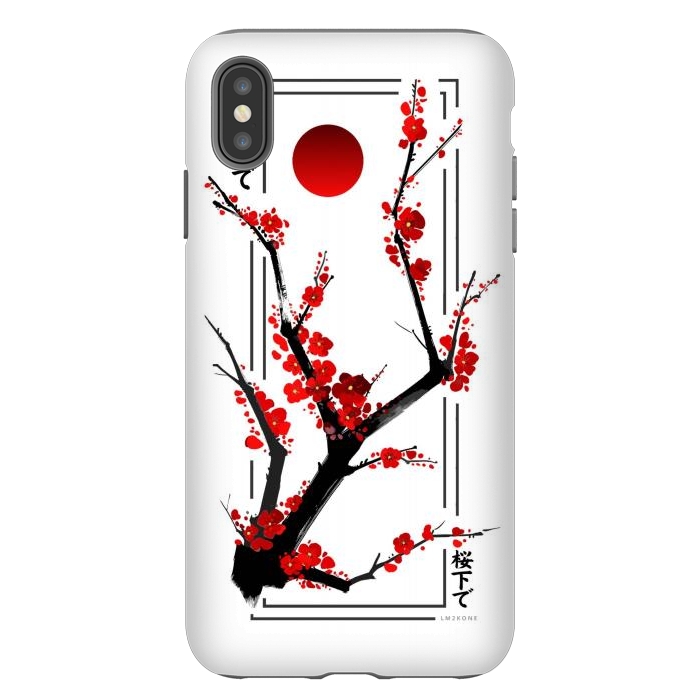 iPhone Xs Max StrongFit Modern Cherry Blossom - Black by LM2Kone