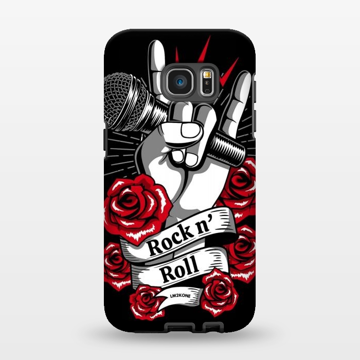 Galaxy S7 EDGE StrongFit Rock N Roll - Metal Roses by LM2Kone