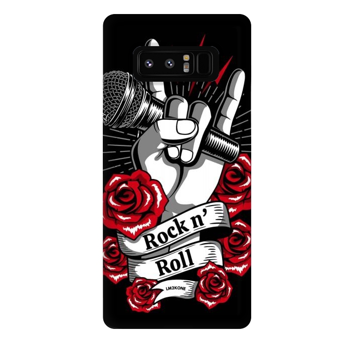 Galaxy Note 8 StrongFit Rock N Roll - Metal Roses by LM2Kone