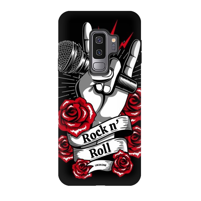 Galaxy S9 plus StrongFit Rock N Roll - Metal Roses by LM2Kone