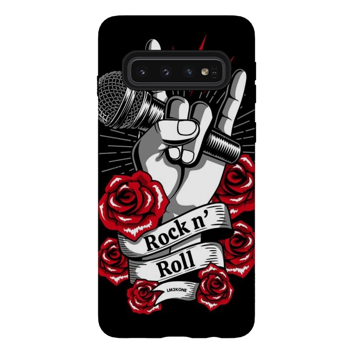 Galaxy S10 StrongFit Rock N Roll - Metal Roses by LM2Kone