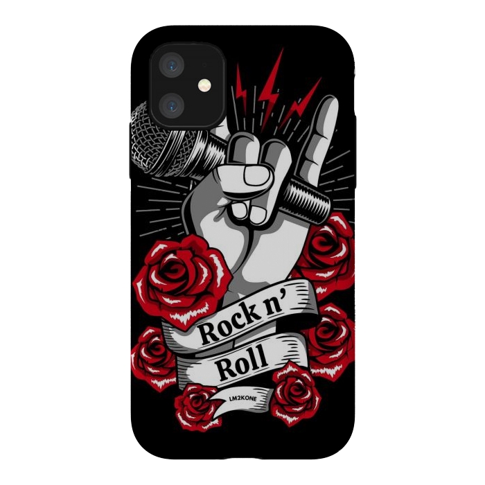 iPhone 11 StrongFit Rock N Roll - Metal Roses by LM2Kone
