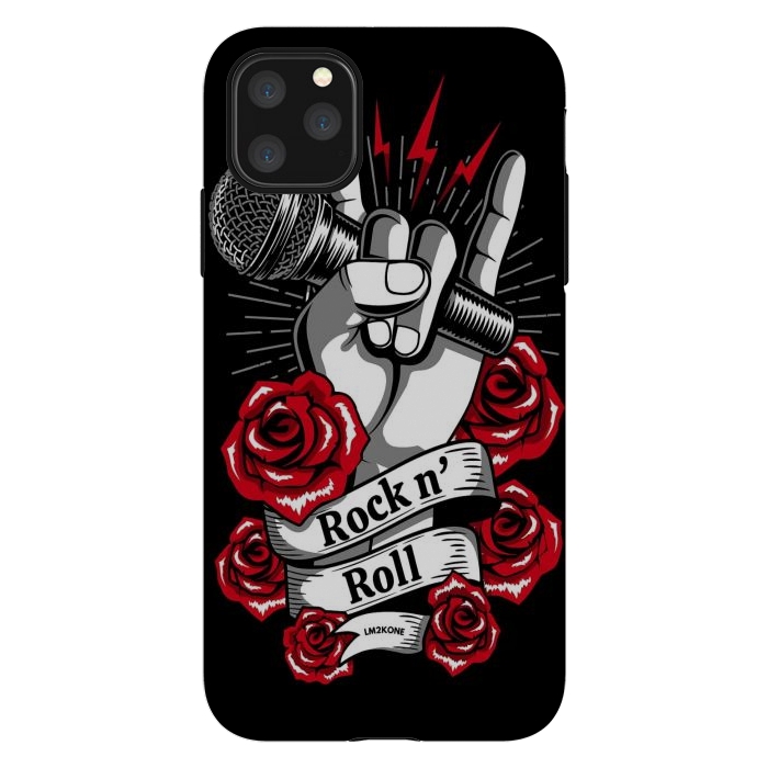 iPhone 11 Pro Max StrongFit Rock N Roll - Metal Roses by LM2Kone