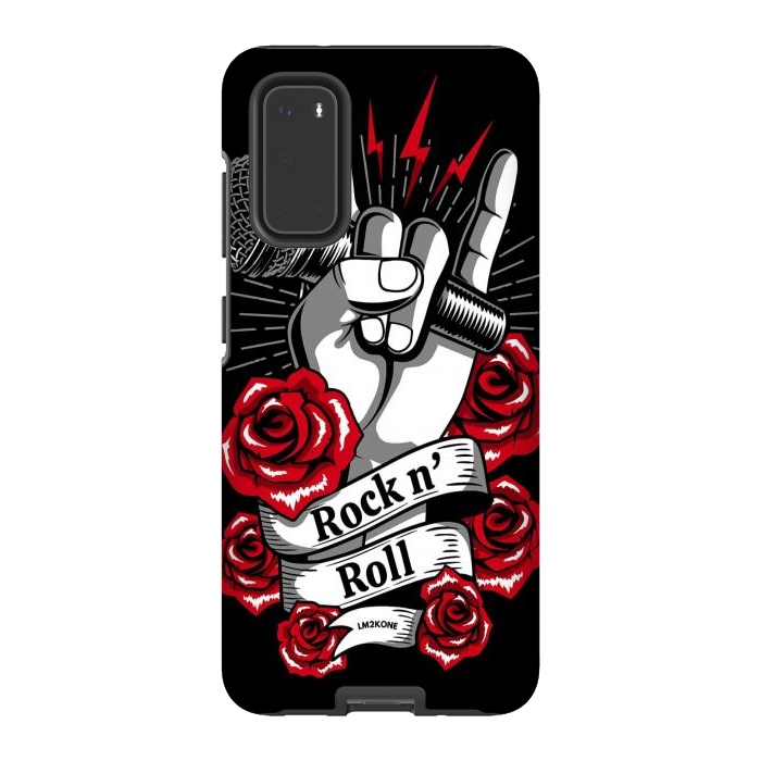Galaxy S20 StrongFit Rock N Roll - Metal Roses by LM2Kone