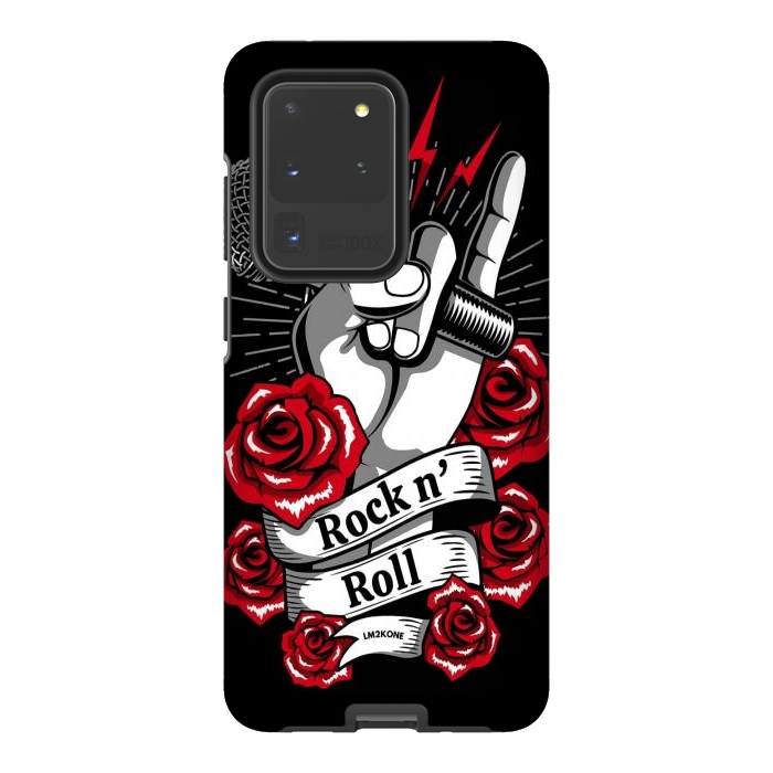 Galaxy S20 Ultra StrongFit Rock N Roll - Metal Roses by LM2Kone