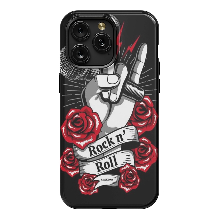 iPhone 15 Pro Max StrongFit Rock N Roll - Metal Roses by LM2Kone