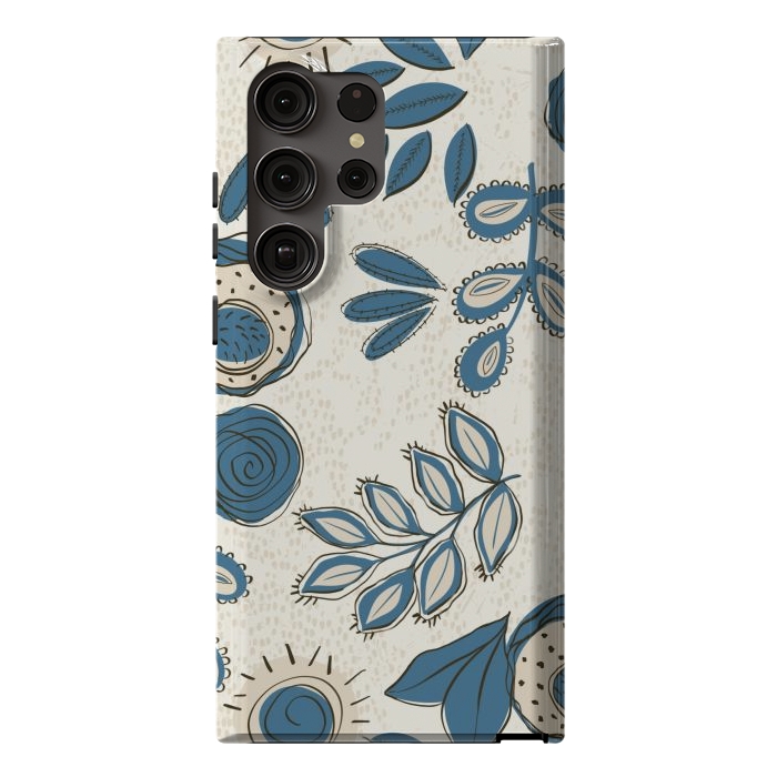 Galaxy S23 Ultra StrongFit Modern Floral by Tiny Thistle Studio