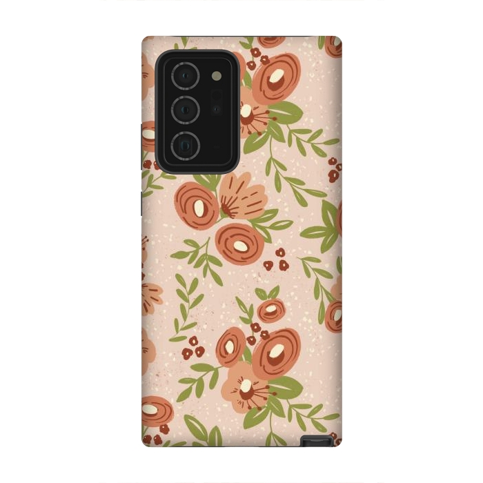 Galaxy Note 20 Ultra StrongFit Coral Flowers by Tiny Thistle Studio