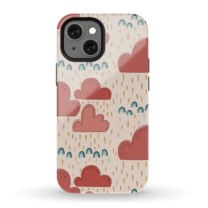iPhone 12 mini StrongFit Rainbows & Clouds by Tiny Thistle Studio