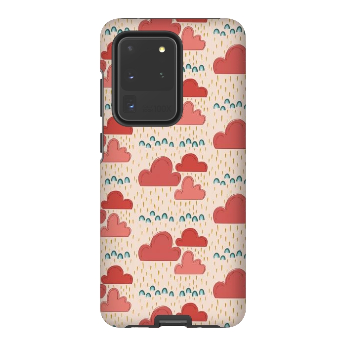 Galaxy S20 Ultra StrongFit Rainbows & Clouds by Tiny Thistle Studio
