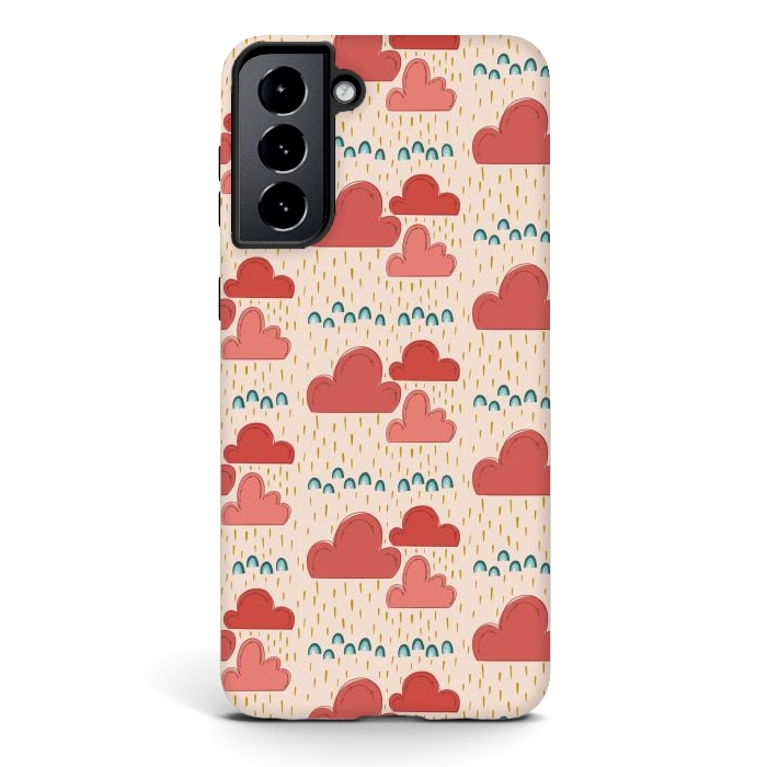 Galaxy S21 StrongFit Rainbows & Clouds by Tiny Thistle Studio