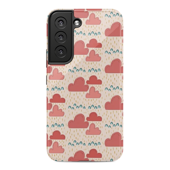 Galaxy S22 StrongFit Rainbows & Clouds by Tiny Thistle Studio