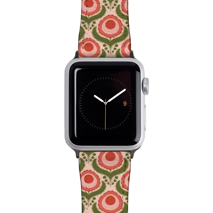 Watch 42mm / 44mm Strap PU leather Geometric Floral by Tiny Thistle Studio