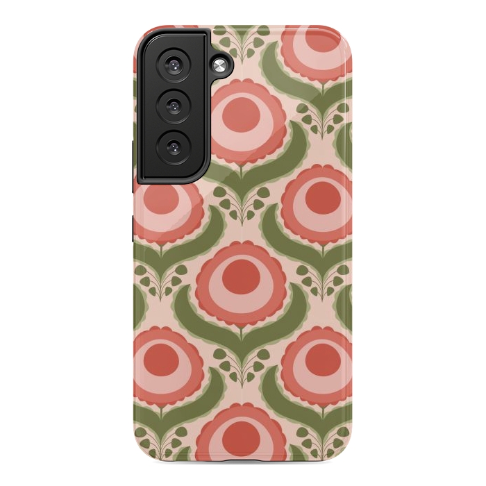 Galaxy S22 StrongFit Geometric Floral by Tiny Thistle Studio