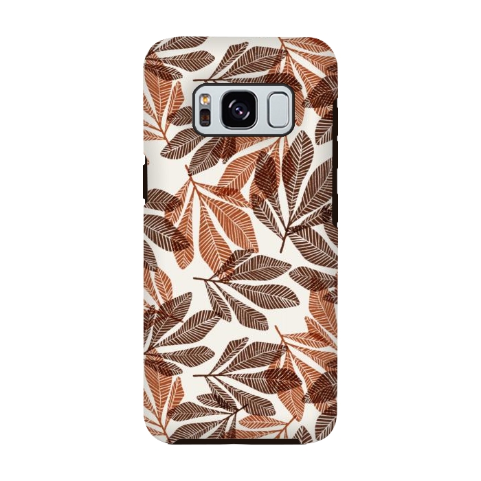Galaxy S8 StrongFit Lacy Leaves by Tiny Thistle Studio