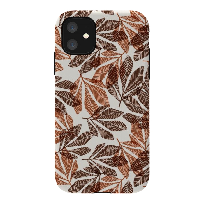 iPhone 11 StrongFit Lacy Leaves by Tiny Thistle Studio