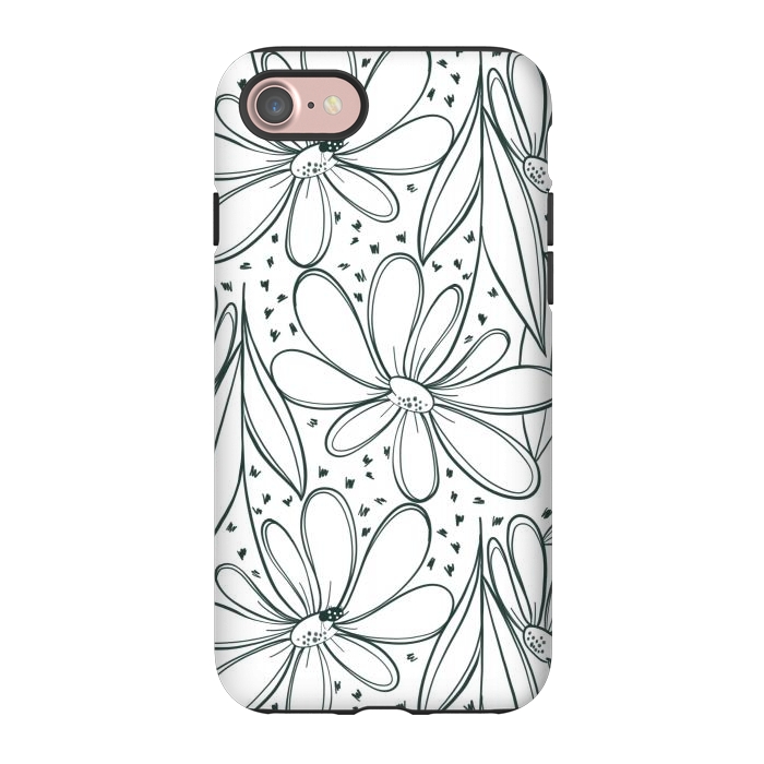 iPhone 7 StrongFit Linework Flowers by Tiny Thistle Studio