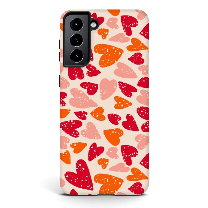 Galaxy S21 plus StrongFit Big Hearts by Tiny Thistle Studio