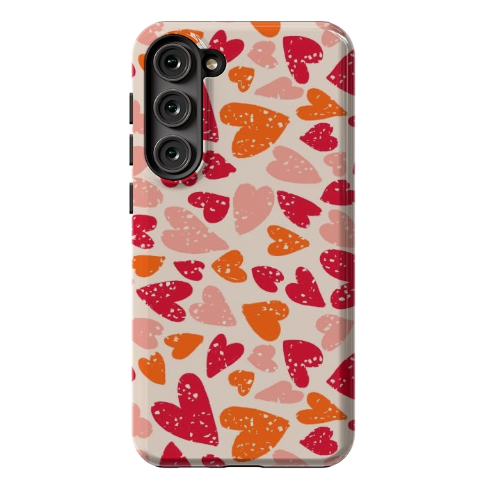 Galaxy S23 Plus StrongFit Big Hearts by Tiny Thistle Studio