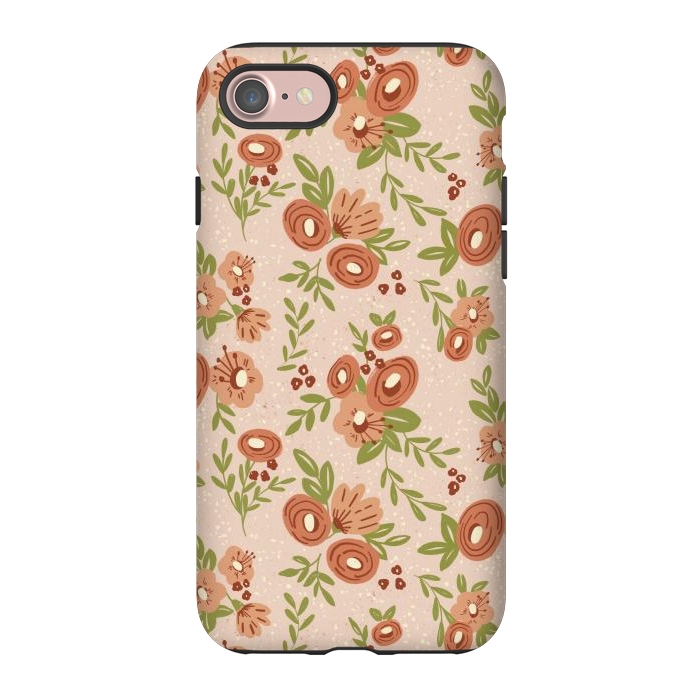 iPhone 7 StrongFit Coral Flowers by Tiny Thistle Studio