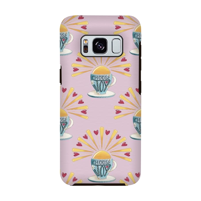 Galaxy S8 StrongFit Choose Joy Coffee Cup by Tiny Thistle Studio