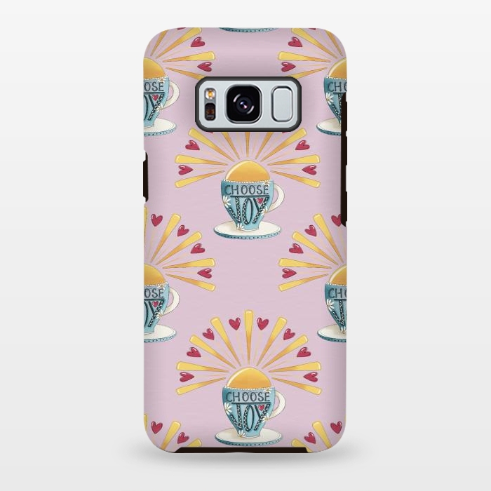 Galaxy S8 plus StrongFit Choose Joy Coffee Cup by Tiny Thistle Studio