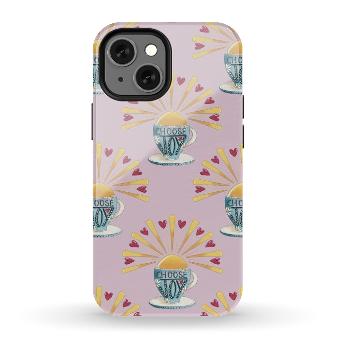 iPhone 12 mini StrongFit Choose Joy Coffee Cup by Tiny Thistle Studio
