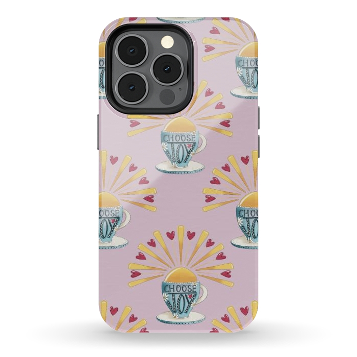 iPhone 13 pro StrongFit Choose Joy Coffee Cup by Tiny Thistle Studio