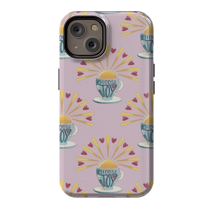 iPhone 14 StrongFit Choose Joy Coffee Cup by Tiny Thistle Studio