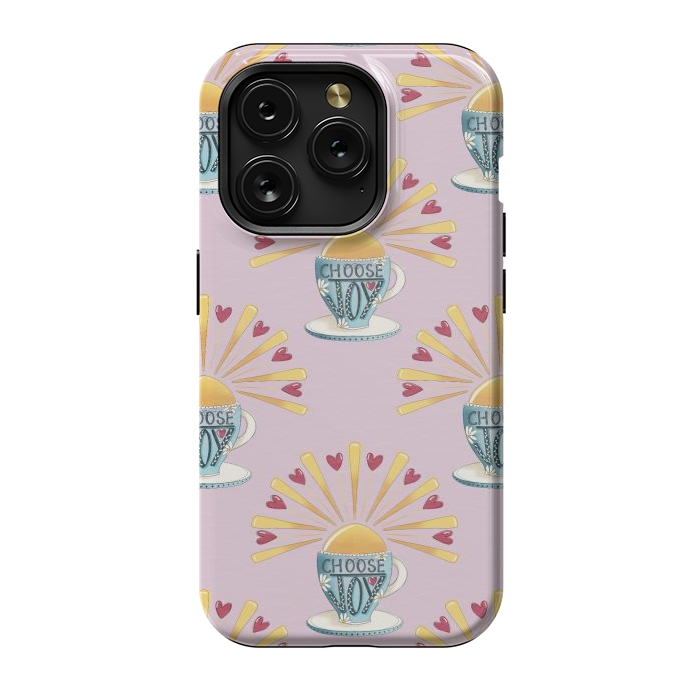 iPhone 15 Pro StrongFit Choose Joy Coffee Cup by Tiny Thistle Studio